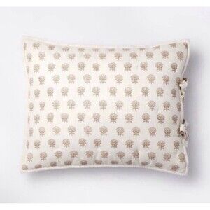 Standard Lofty Cotton Slub Woodblock Print Floral Quilt Sham Threshold Studio